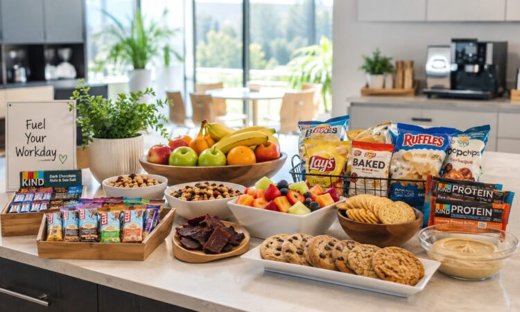 array of snacks in a northern california breakroom