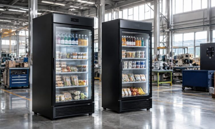 two smart coolers in a northern California manufacturing warehouse